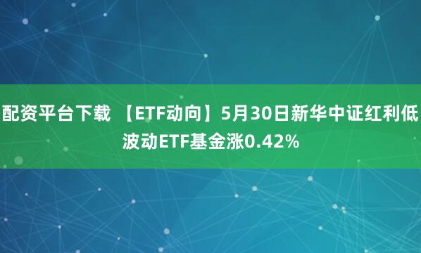 配资平台下载 【ETF动向】5月30日新华中证红利低波动ETF基金涨0.42%
