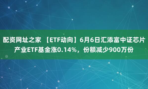 配资网址之家 【ETF动向】6月6日汇添富中证芯片产业ETF基金涨0.14%，份额减少900万份